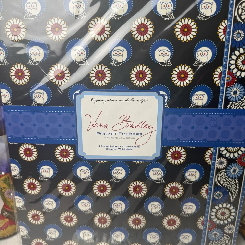 NWT Vera Bradley Night Owl Pocket Folders Retired Rare
